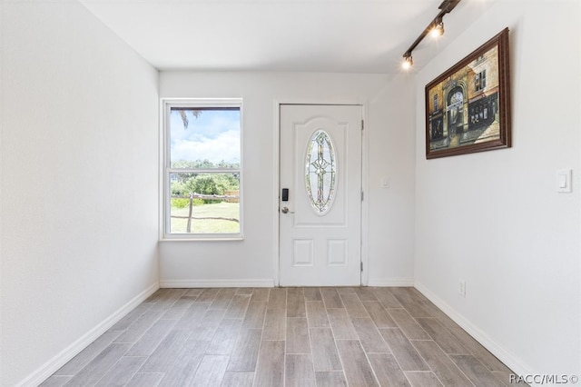 entrance foyer featuring hardwood / wood-style flooring