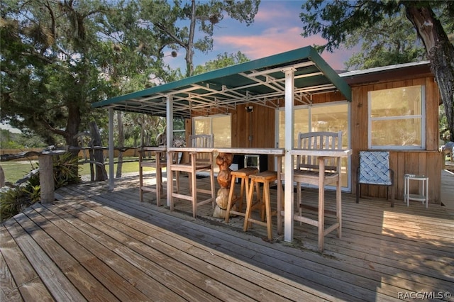 view of deck at dusk