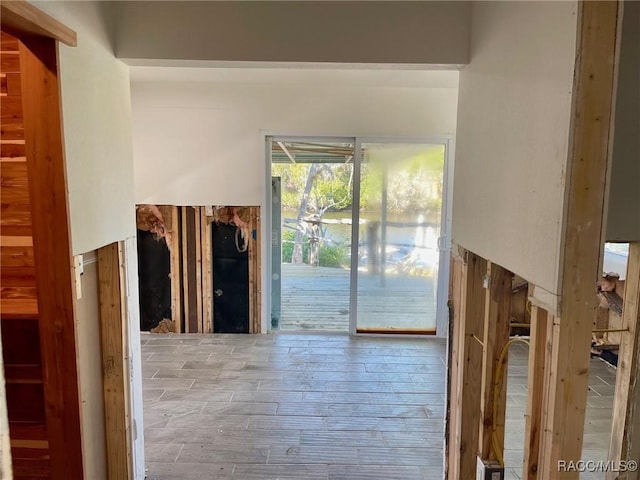 doorway featuring light hardwood / wood-style flooring