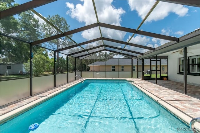 3231 S Eagle Pt, Inverness, FL 34450 - outdoor pool with a patio and a ceiling fan