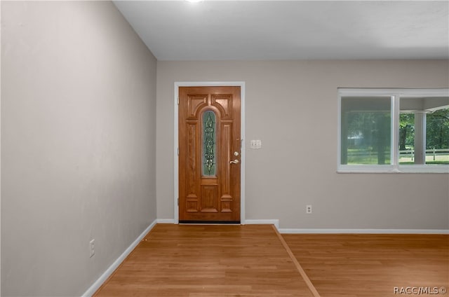 entryway with light hardwood / wood-style flooring