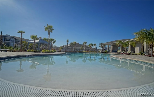 community pool featuring a gazebo