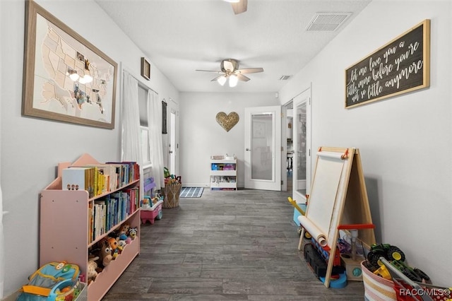 5317 W Tortuga Loop, Lecanto, FL 34461 - rec room with ceiling fan, wood finished floors, and french doors