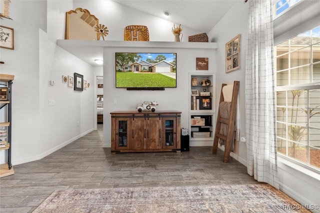 5317 W Tortuga Loop, Lecanto, FL 34461 - living area with wood finished floors and high vaulted ceiling