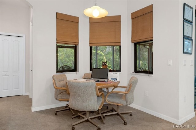 view of tiled dining area