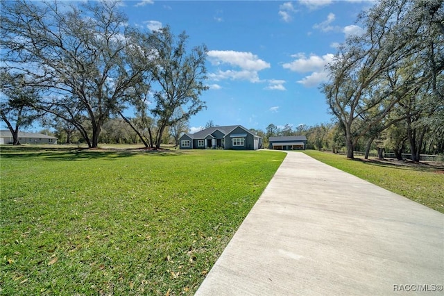 view of front of house with a front lawn