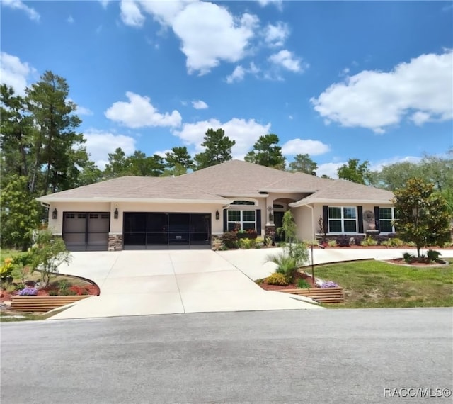 view of front of home featuring a garage