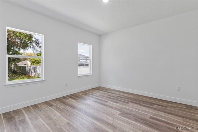 1413 W America Pl, Citrus Springs, FL 34434 - spare room featuring wood finished floors, a healthy amount of sunlight, and baseboards