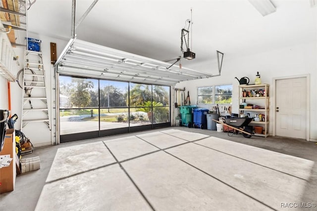 garage featuring a garage door opener