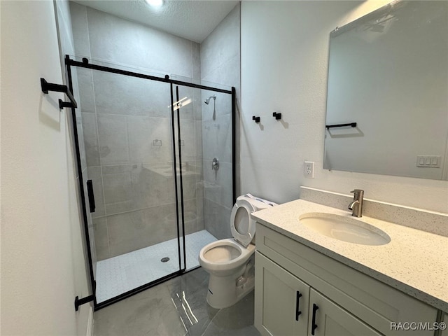7549 N Santos Dr, Citrus Springs, FL 34434 - full bathroom with toilet, vanity, and a stall shower