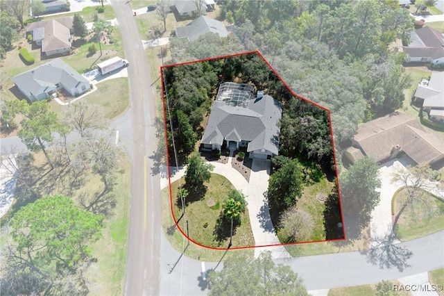 drone / aerial view featuring a residential view