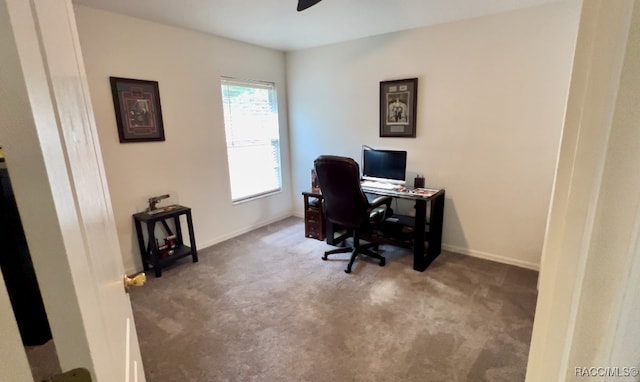 home office with carpet