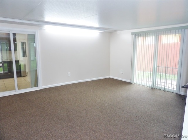 unfurnished room with carpet and plenty of natural light