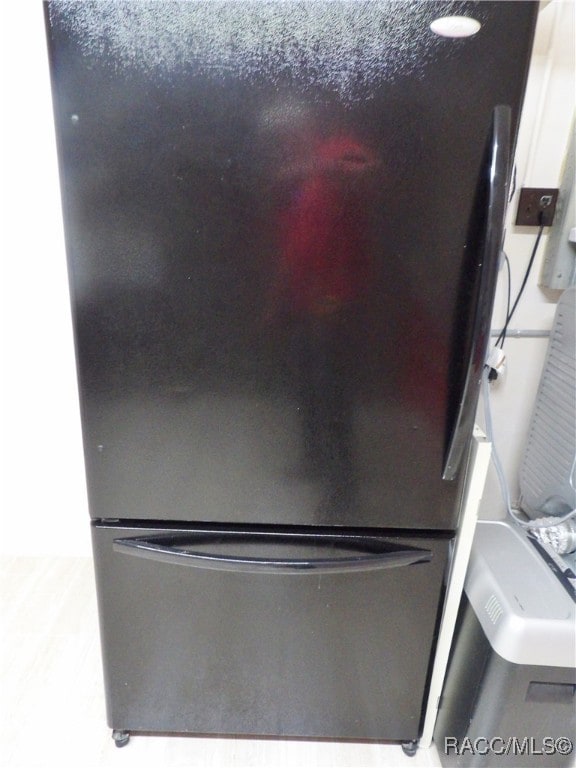 details featuring black refrigerator