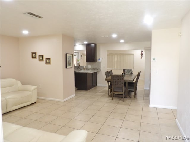 view of tiled dining room