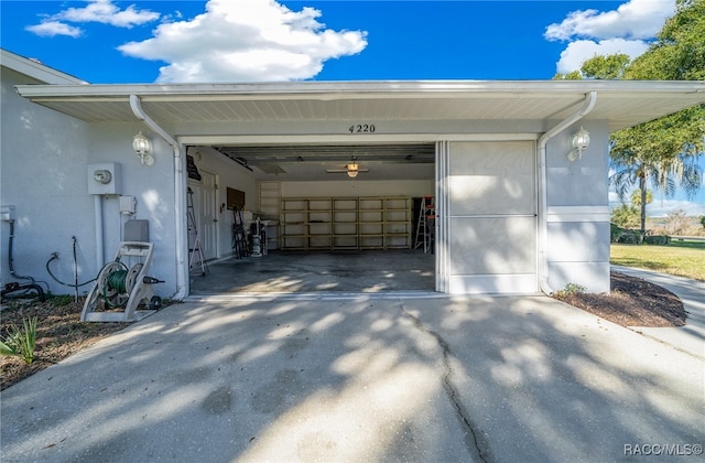 view of property exterior with a garage