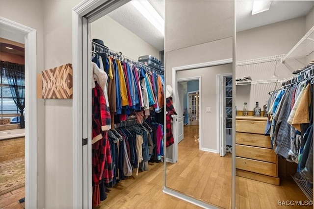 spacious closet featuring wood finished floors