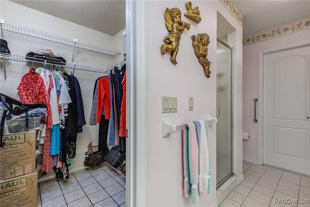 interior space with tile patterned floors