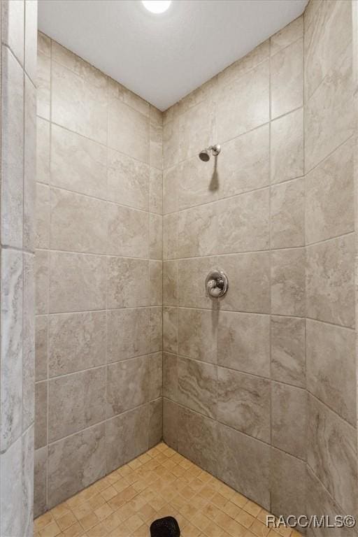 bathroom featuring a tile shower