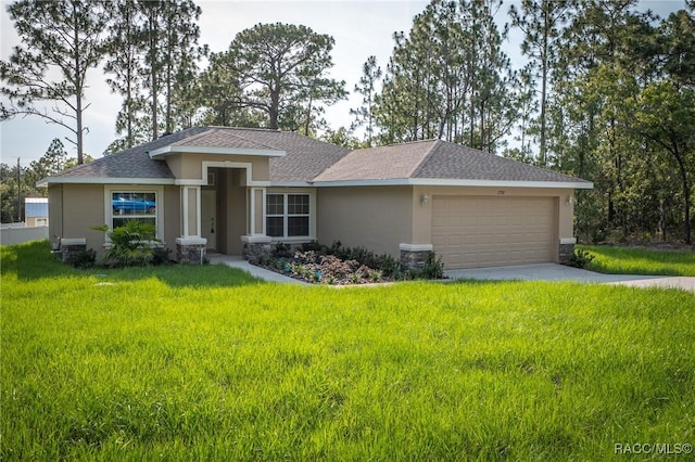 7792 N Susan Ave, Dunnellon, FL 34433 - view of front of property featuring stucco siding, a garage, and roof with shingles
