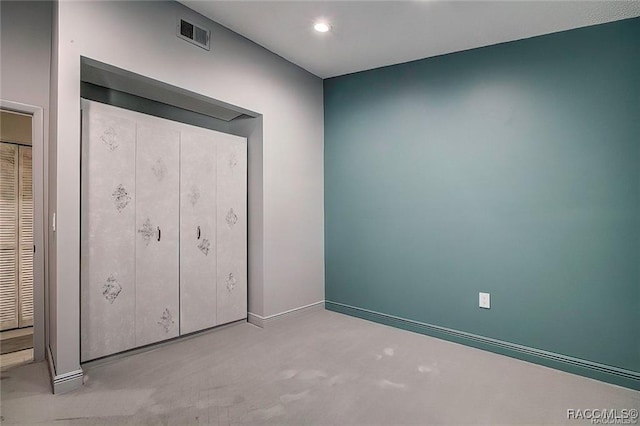 1309 Longboat Pt, Inverness, FL 34450 - unfurnished bedroom with recessed lighting, baseboards, visible vents, and carpet floors