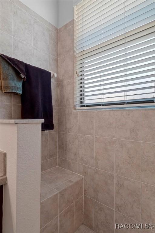 full bathroom featuring a walk in shower