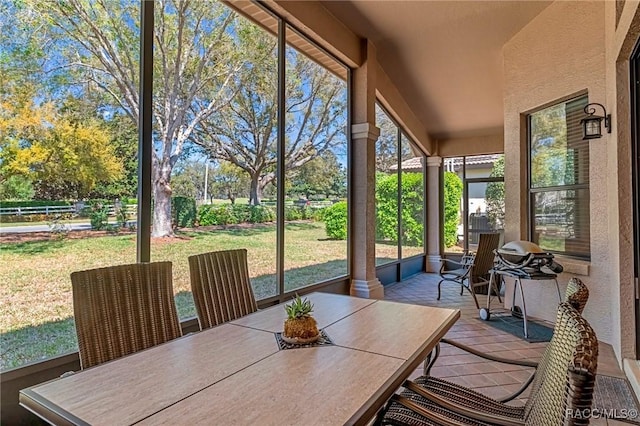 view of sunroom