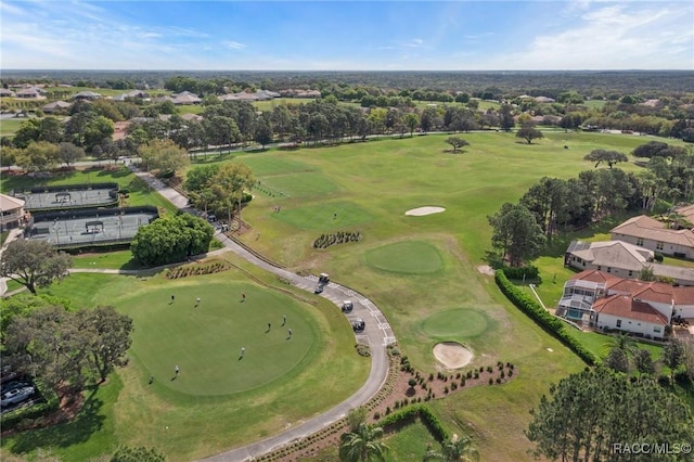 aerial view featuring view of golf course