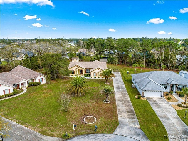 aerial view with a residential view