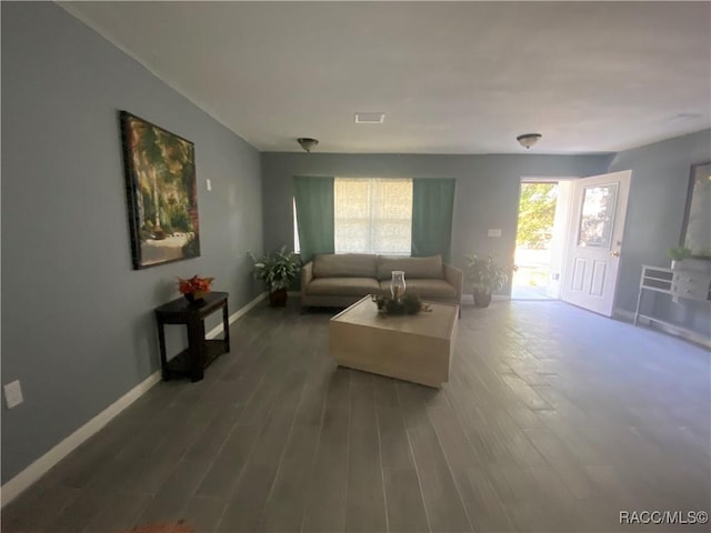 living room featuring hardwood / wood-style floors