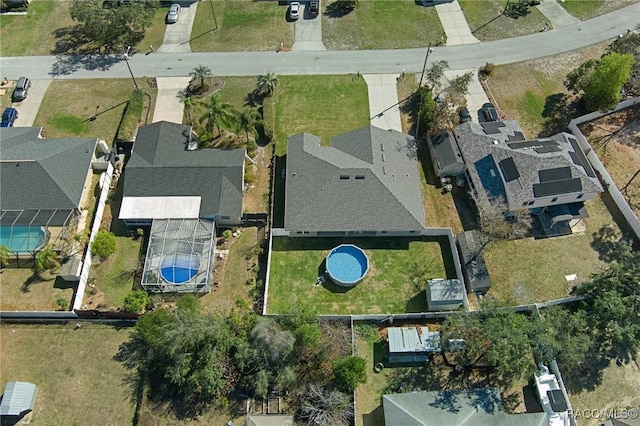 drone / aerial view with a residential view