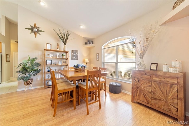 dining area featuring light hardwood / wood-style flooring