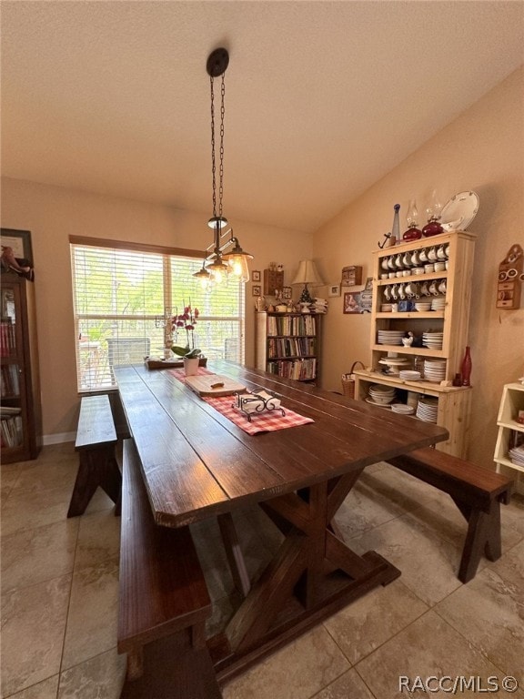 view of tiled dining area