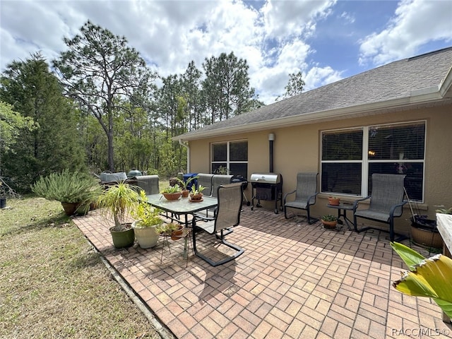 view of patio featuring grilling area