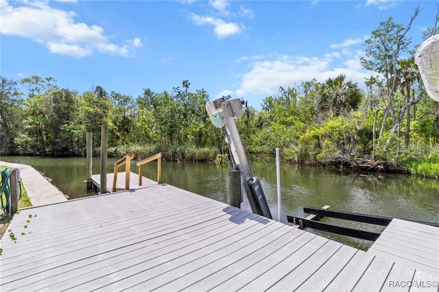 2168 N Watersedge Dr, Crystal River, FL 34429 - dock featuring a water view and view of wooded area