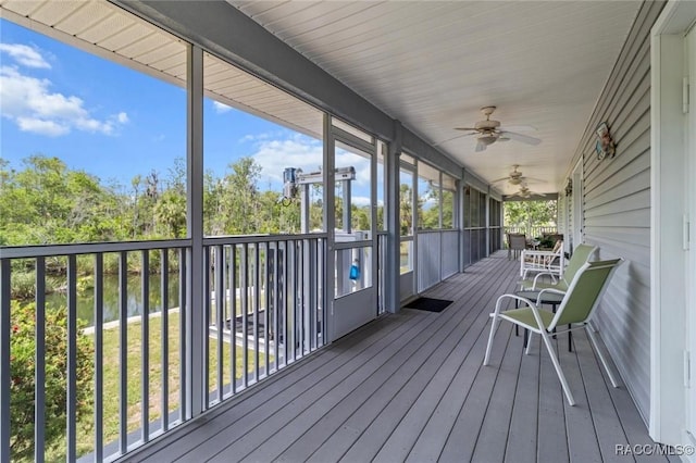 2168 N Watersedge Dr, Crystal River, FL 34429 - wooden deck with a ceiling fan