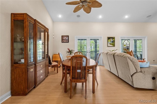 2168 N Watersedge Dr, Crystal River, FL 34429 - dining area featuring light wood finished floors, a ceiling fan, plenty of natural light, and recessed lighting