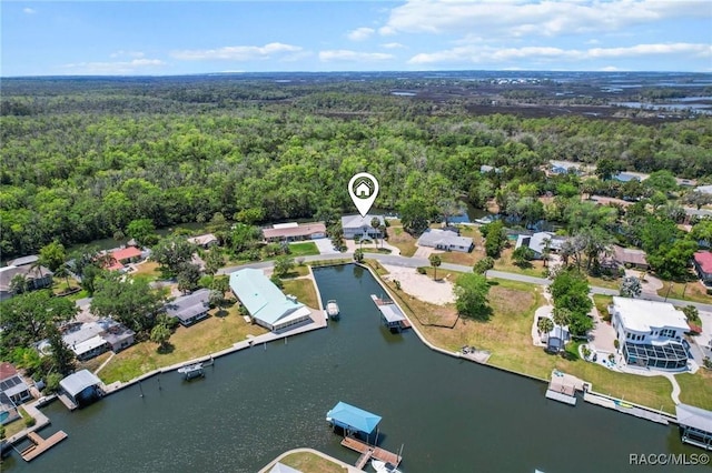 2168 N Watersedge Dr, Crystal River, FL 34429 - aerial view of residential area with a forest and a large body of water