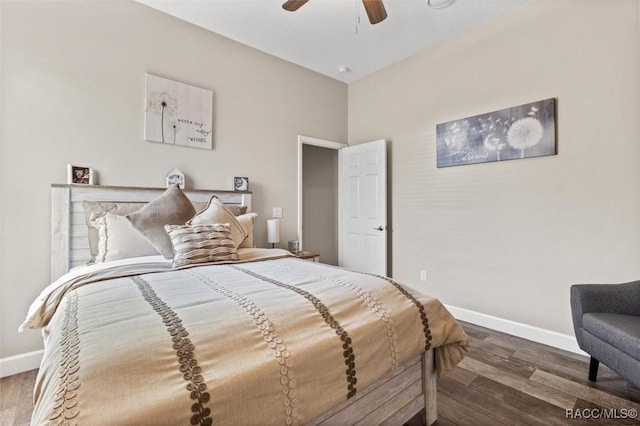 5888 W Corral Pl, Beverly Hills, FL 34465 - bedroom with baseboards, wood finished floors, and ceiling fan