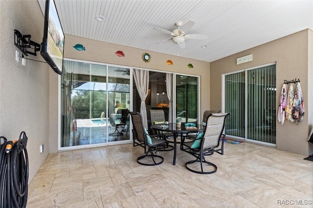 5888 W Corral Pl, Beverly Hills, FL 34465 - view of patio with ceiling fan