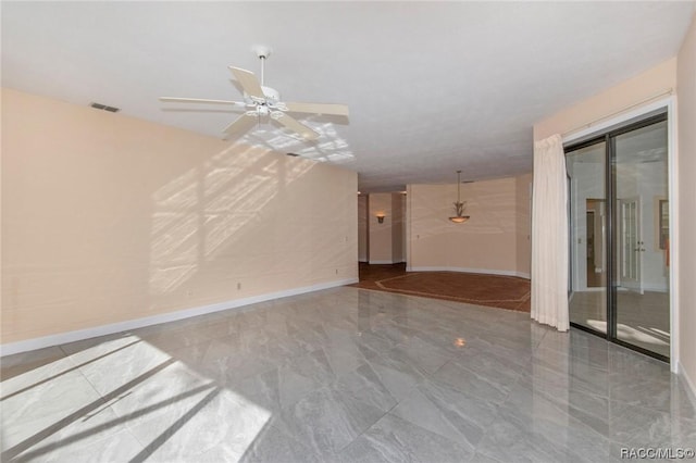 3356 N Bent Tree Pt, Lecanto, FL 34461 - unfurnished room featuring marble finish flooring and ceiling fan