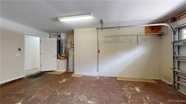 garage featuring electric water heater