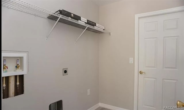 washroom featuring washer hookup and electric dryer hookup