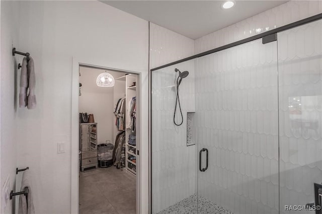 bathroom featuring walk in shower