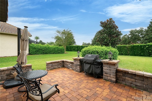 view of patio featuring area for grilling