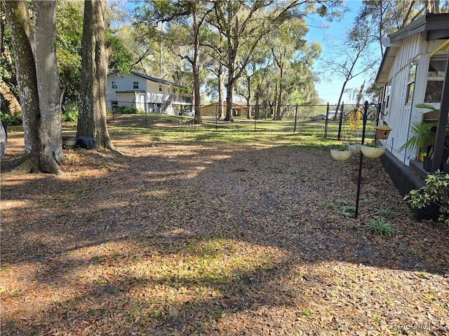 view of yard featuring fence private yard