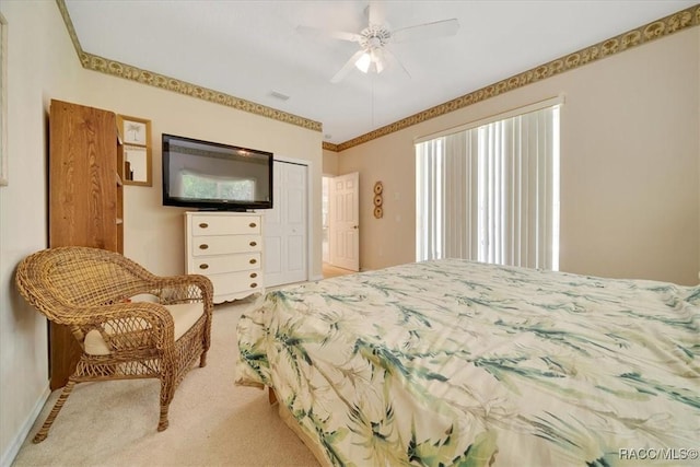 374 W Wason St, Citrus Springs, FL 34434 - carpeted bedroom with a closet and a ceiling fan