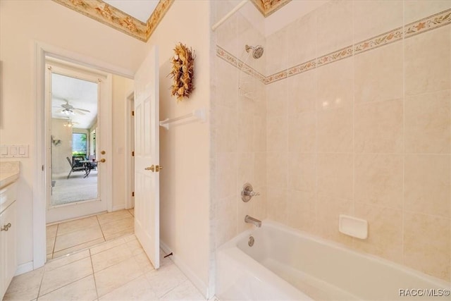 374 W Wason St, Citrus Springs, FL 34434 - full bath featuring vanity, shower / tub combination, and tile patterned flooring