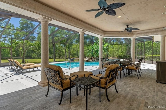 4160 W Bonanza Dr, Beverly Hills, FL 34465 - sunroom / solarium with view of wooded area