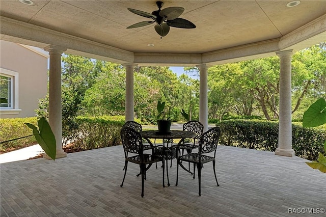 4160 W Bonanza Dr, Beverly Hills, FL 34465 - view of patio with a ceiling fan and outdoor dining area